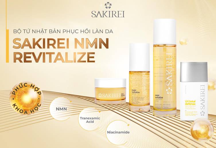 Bộ 4 sản phẩm dưỡng da Sakirei.