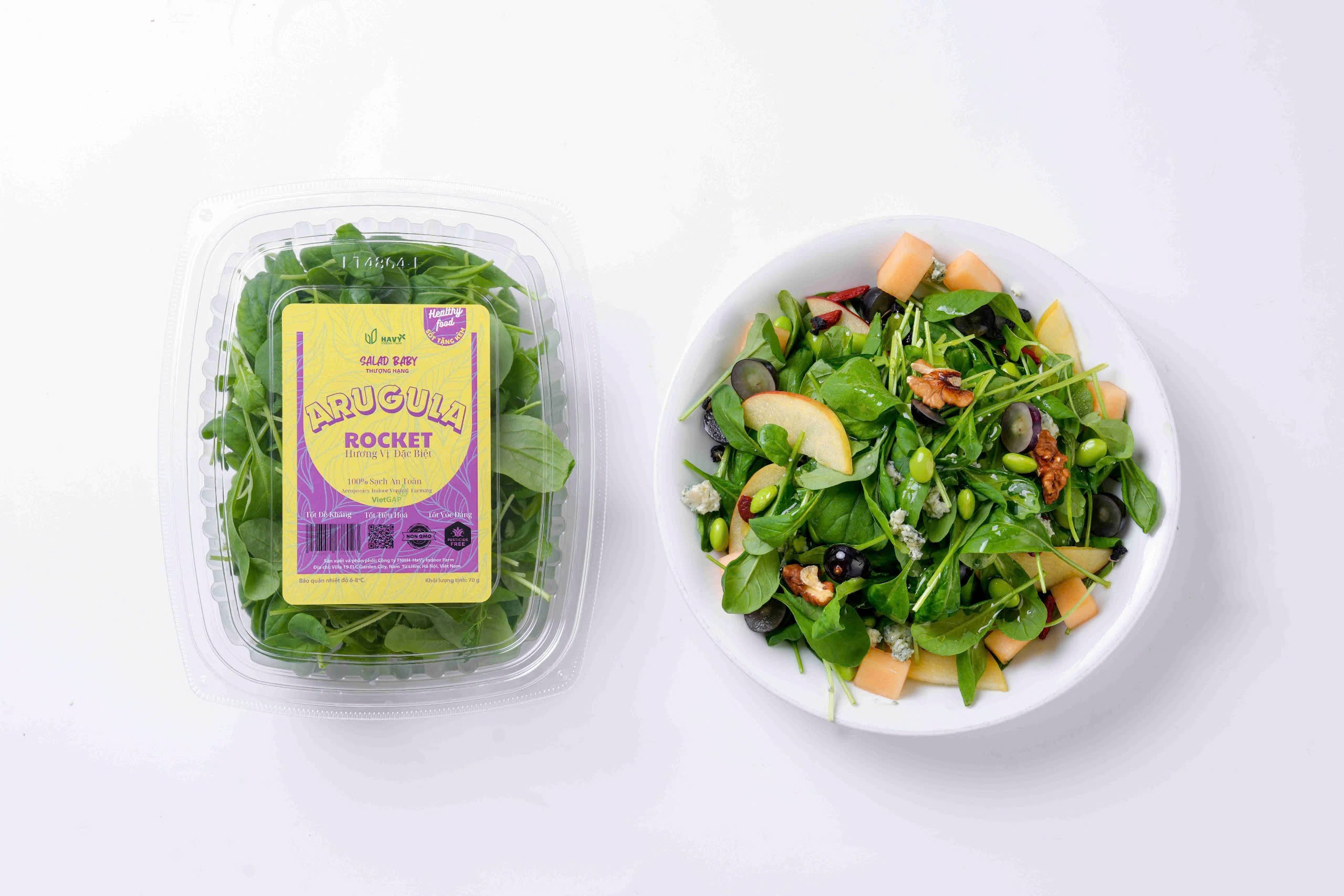 Sản phẩm Salad của Havy Indoor Farm khi đến tay người dùng.