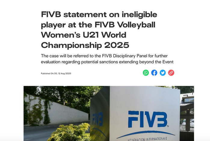FIVB ra thông báo xử phạt khiến dư luận bức xúc