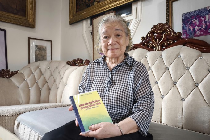 Bà Nguyễn Sơn Trúc, 81 tuổi, con gái út ông Nguyễn Sơn Hà. Ảnh: Lê Tân