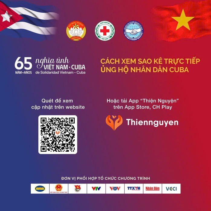 Người dân có thể ủng hộ và xem sao kê trực tiếp việc ủng hộ nhân dân Cuba