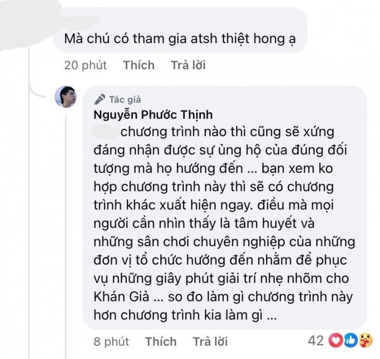 Noo Phước Thịnh khẳng định quan điểm không nên "so đo" các chương trình. Ảnh: FBNV.