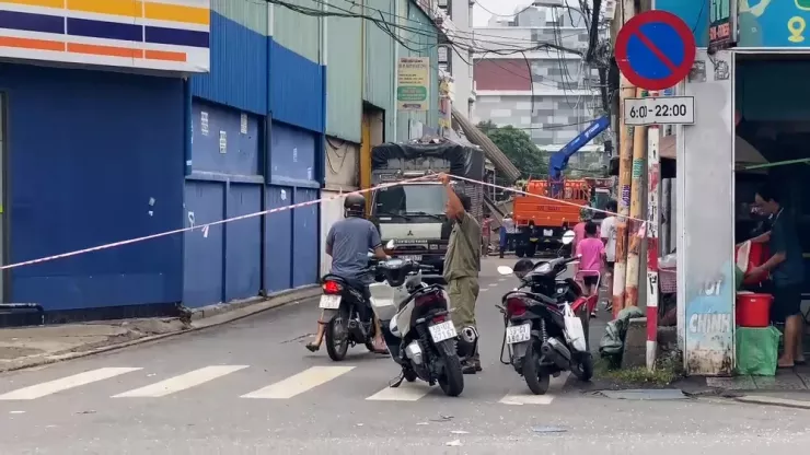 Khu vực được lực lượng chức năng phong tỏa. Ảnh: HT