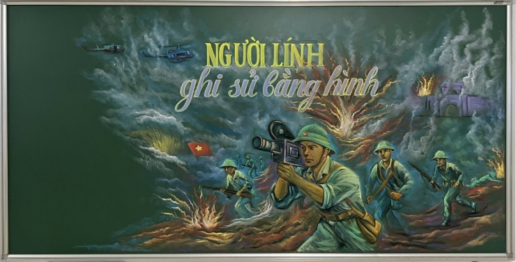 Thầy giáo vẽ tranh Chủ tịch Hồ Chí Minh bằng phấn bảng - 4