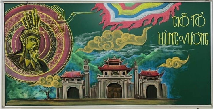 Thầy giáo vẽ tranh Chủ tịch Hồ Chí Minh bằng phấn bảng - 5