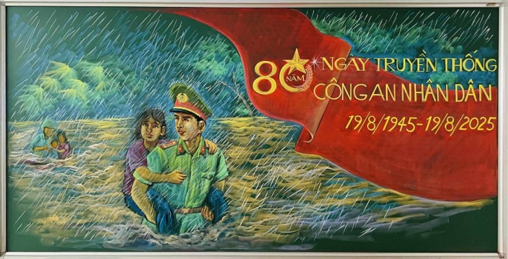 Thầy giáo vẽ tranh Chủ tịch Hồ Chí Minh bằng phấn bảng - 6