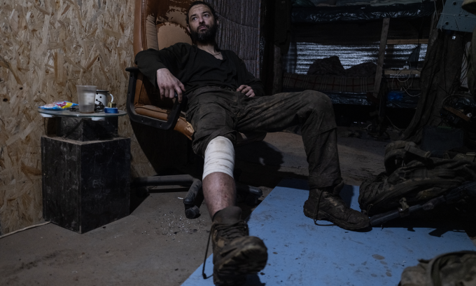 Thương binh thuộc Lữ đoàn 93 Ukraine tại tỉnh Donetsk hôm 4/8. Ảnh: AFP