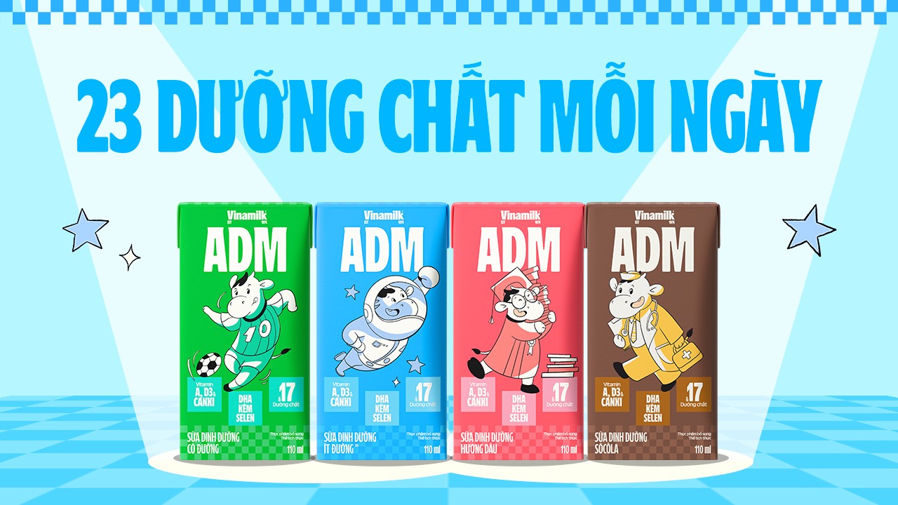 Vinamilk ADM cung cấp 23 dưỡng chất thiết yếu, trong đó có kẽm và selen hỗ trợ tăng cường sức đề kháng.