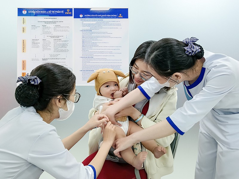 Nhiều phụ huynh lựa chọn tiêm vắc xin cho con tại Hệ thống Tiêm chủng VNVC để chủ động phòng bệnh. Ảnh: Mộc Thảo