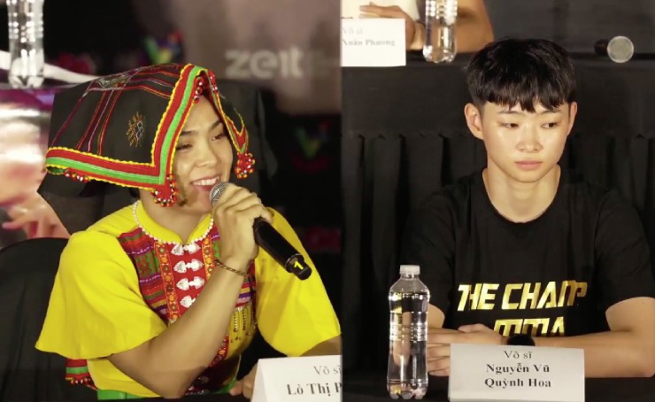 Cô giáo Lò Thị Phung (áo vàng) thách đối thủ dám đánh địa chiến với mình 