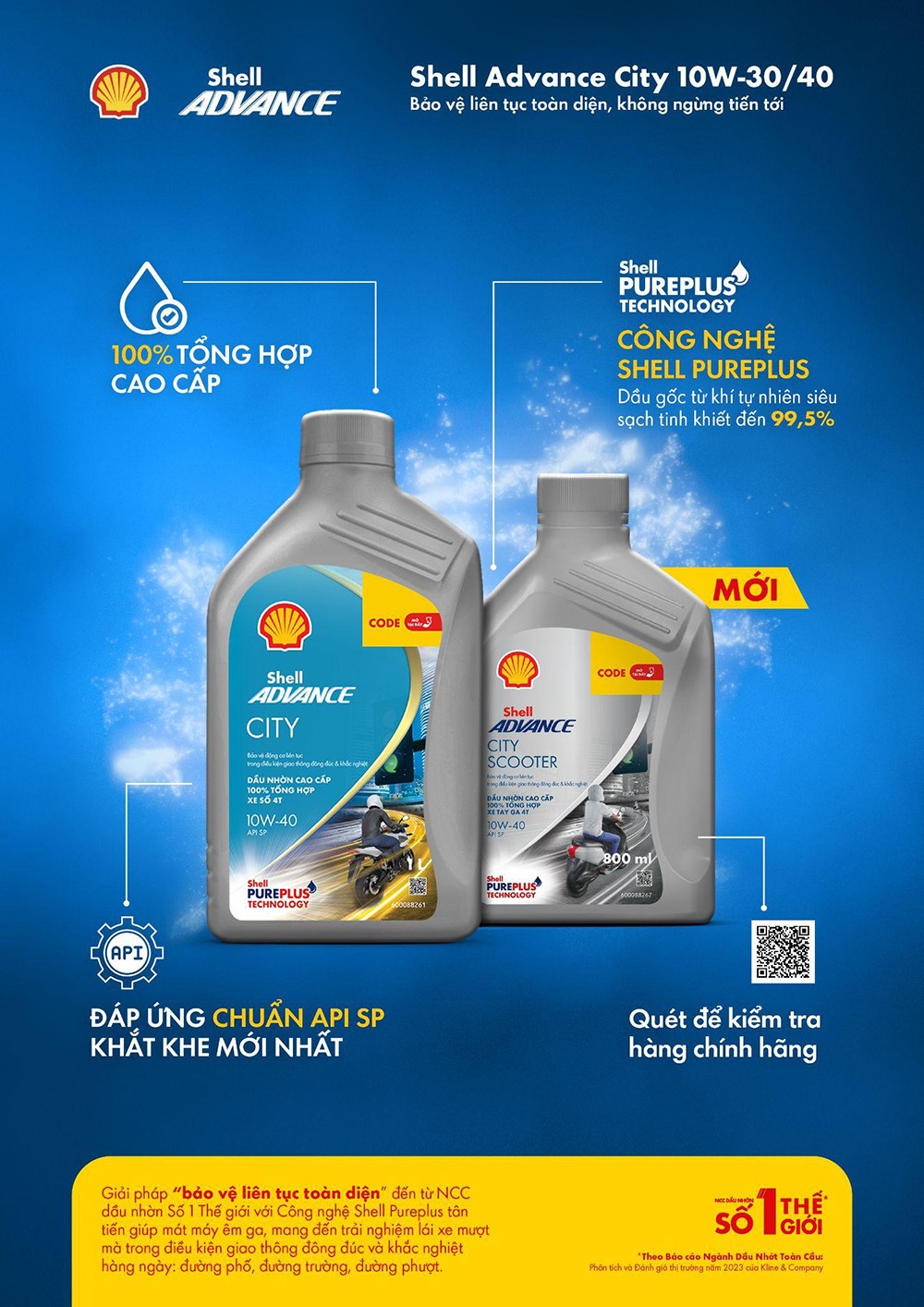  Shell Advance City giúp bảo vệ liên tục toàn diện cho “xế yêu”.
