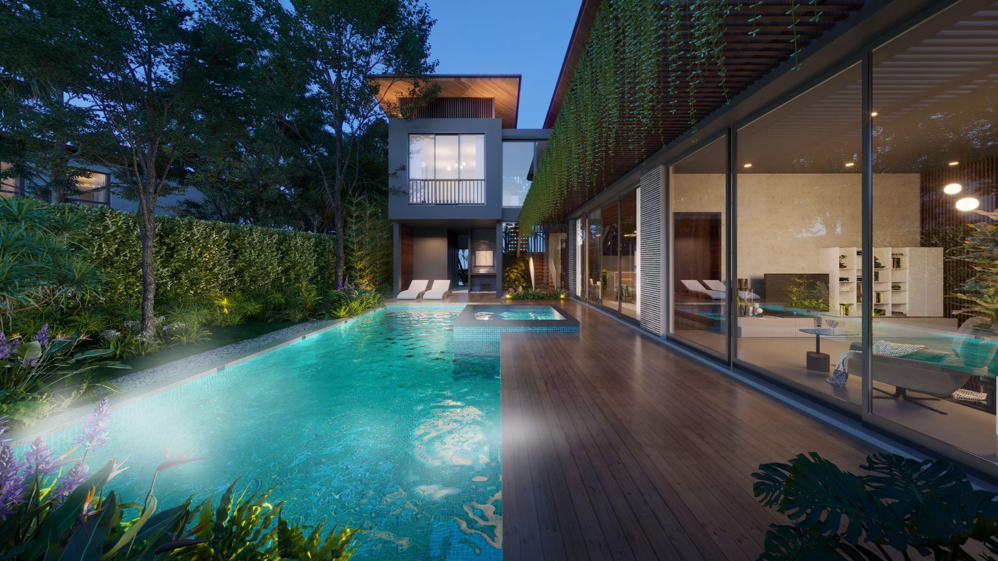 Biệt thự Tokyu Retreat mang khoáng nóng tự nhiên vào từng căn Biệt thự với Bể bơi khoáng nóng 4 mùa và bể ngâm khoáng riêng