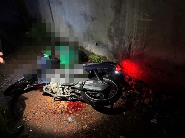 Hiện trường nơi ông P. bị sát hại.