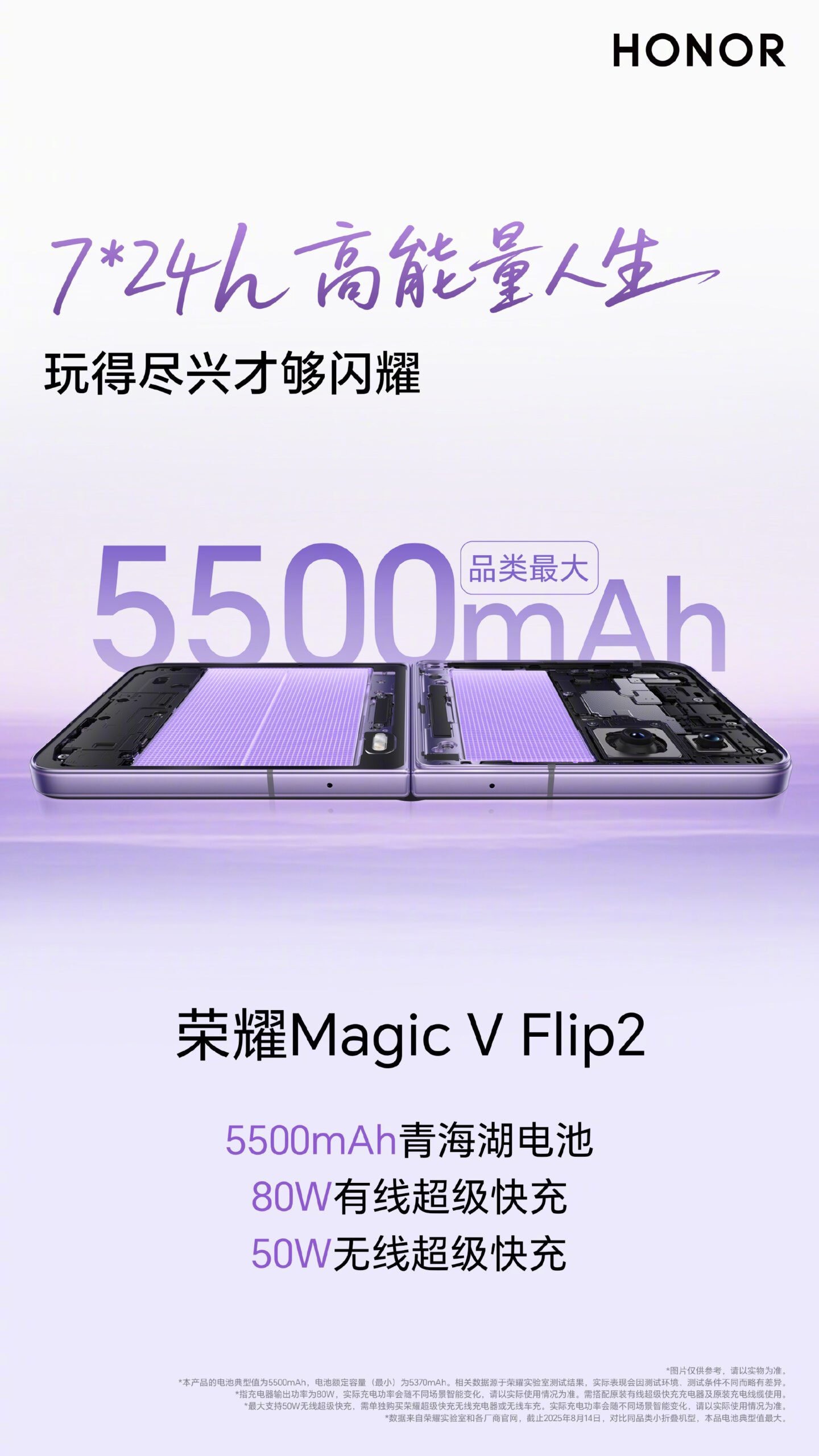 Honor Magic V Flip 2 xác nhận có pin 5.500 mAh, sạc nhanh 80W - 1
