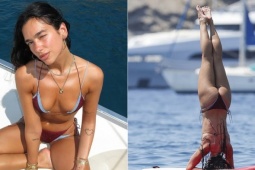 Dua Lipa trổ tài trồng cây chuối trên biển