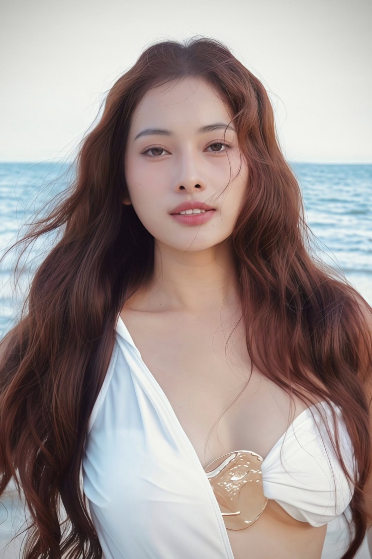 Nhân chuyến nghỉ dưỡng cùng gia đình, Sara Lưu thực hiện bộ ảnh khoe sắc vóc.