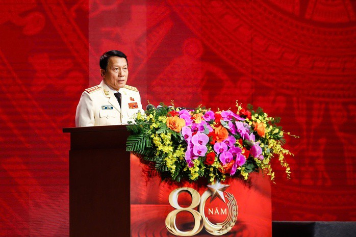 Đại tướng Lương Tam Quang, Bộ trưởng Bộ Công an, phát biểu tại Lễ kỷ niệm