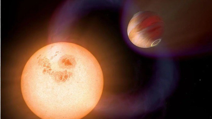 Số phận hành tinh TOI-2431 rất bi thảm - Ảnh đồ họa: NASA/ESA/A. Schaller