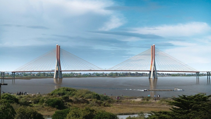 Về quy mô, cầu chính vượt sông Hồng sẽ có chiều dài khoảng 680 m, bề rộng hơn 32 m, gồm 6 làn xe cơ giới và 2 làn xe hỗn hợp. Phần cầu dẫn dài khoảng 6,52 km, bề rộng khoảng 33 m. Đường dẫn đầu cầu phía Hưng Yên dài khoảng 300 m, bề rộng 33 m. (Ảnh: Sở Quy hoạch Kiến trúc)