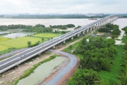 Hình ảnh cầu lớn nhất trên tuyến Vành đai 3 TPHCM trước ngày thông xe