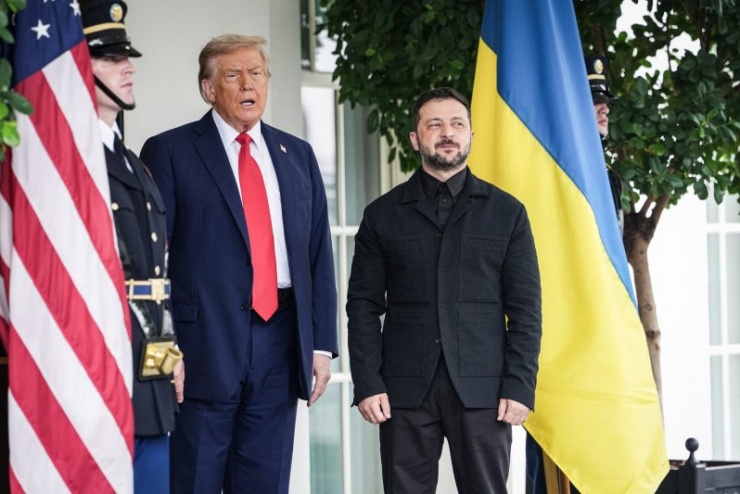 Tổng thống Mỹ đón tiếp Tổng thống Ukraine tại Nhà Trắng. Ảnh: New York Times