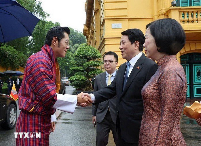 Chủ tịch nước Lương Cường đón, hội đàm với Quốc vương Bhutan - 3