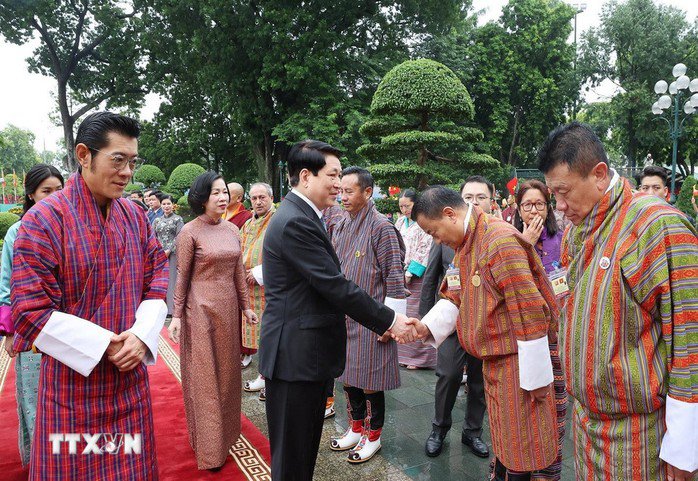 Chủ tịch nước Lương Cường đón, hội đàm với Quốc vương Bhutan - 8