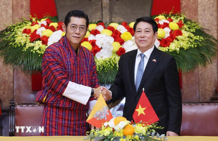 Chủ tịch nước Lương Cường đón, hội đàm với Quốc vương Bhutan - 10