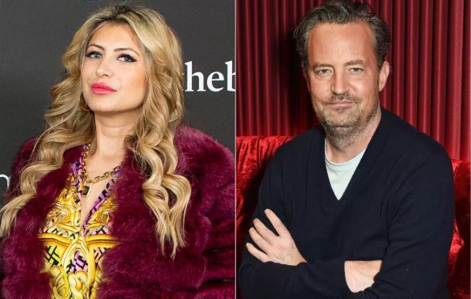 Jasveen Sangha (trái) và nam diễn viên Matthew Perry. Ảnh: People