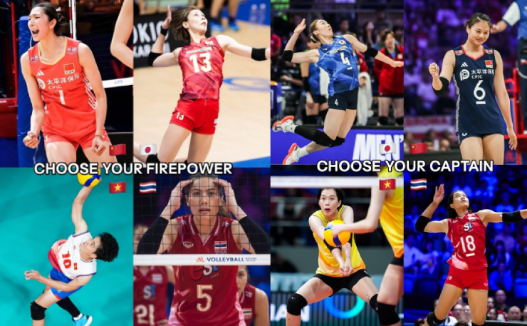 Bích Tuyền (áo trắng) và Thanh Thúy (áo vàng) được Volleyball World Asia vinh danh tài năng