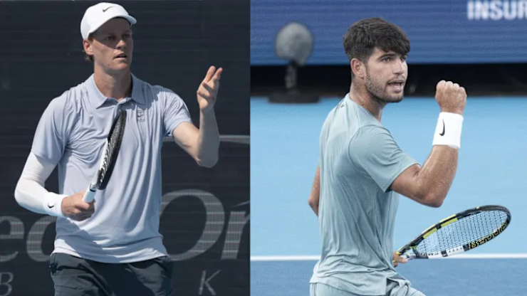 Sinner (bên trái) bỏ dở trận chung kết đơn nam Cincinnati Open, nhưng vẫn có tên dự vòng 1 đôi nam nữ US Open 2025