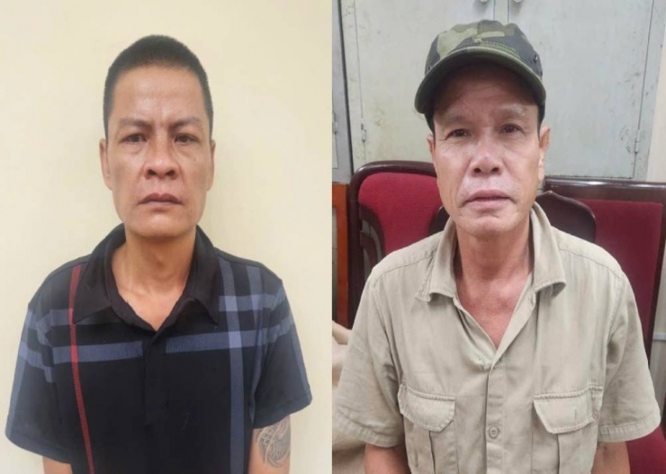 Hai đối tượng Huy, Thắng. Ảnh CACC