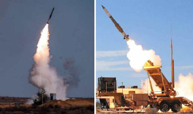 Hệ thống S-400 (trái) và vụ phóng tên lửa Patriot. (Nguồn: MW)