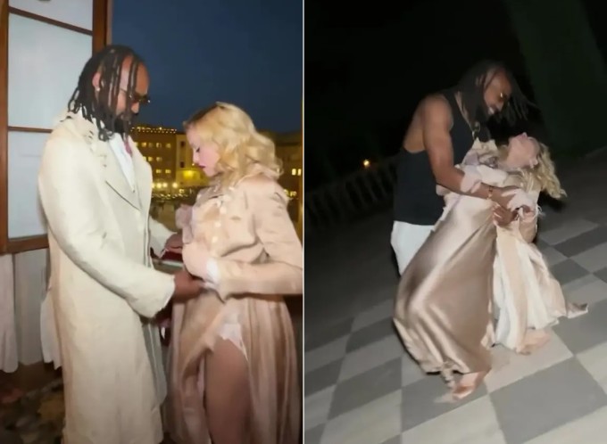 Madonna khiêu vũ cùng chàng người tình Akeem Morris.