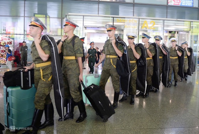 Các quân nhân Nga sẽ tham gia lễ diễu binh A80. Ảnh: Hồng Chiêu