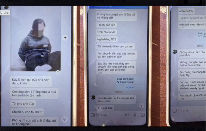 Tin nhắn mà đối tượng lừa đảo nhắn tin cho ông M.
