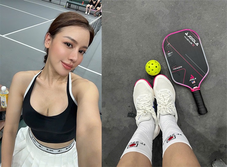 Huyền Dior tập luyện pickleball