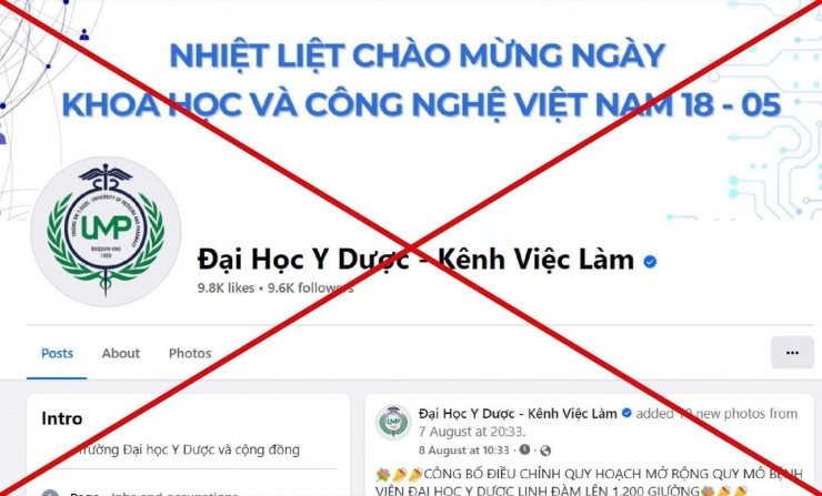 Fanpage có tên “Đại học Y Dược – Kênh Việc Làm” thường xuyên đăng lại các bài viết từ trang chính thức gây nhầm lẫn cho cộng đồng
