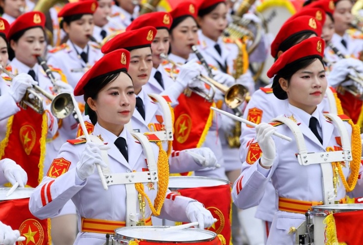 Hợp luyện diễu binh, diễu hành chuẩn bị&nbsp;Lễ kỷ niệm 80 năm Cách mạng Tháng Tám thành công và Quốc khánh nước Cộng hòa xã hội chủ nghĩa Việt Nam. Ảnh: QĐND.