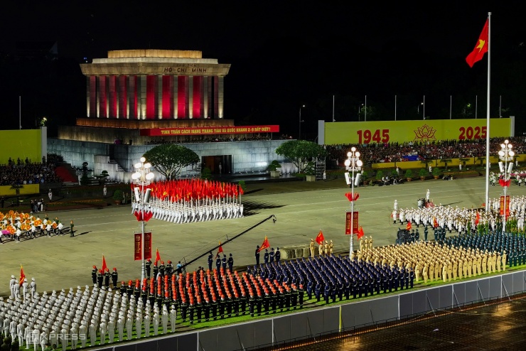 Các khối hợp luyện tại quảng trường Ba Đình. Video: Lộc Chung