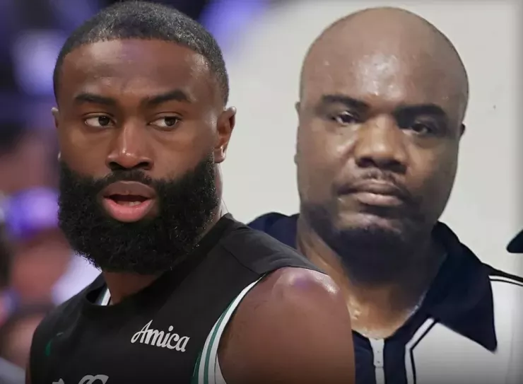 Ngôi sao bóng rổ NBA Jeylen Brown và cha. Ảnh: X