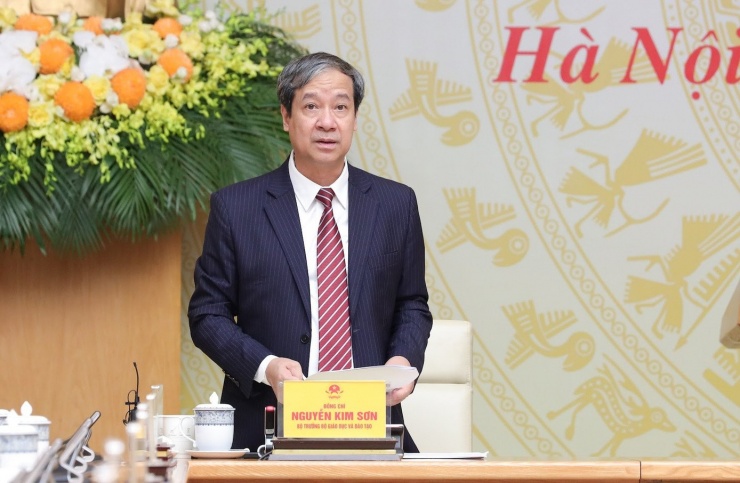 Bộ trưởng Bộ GD&ĐT Nguyễn Kim Sơn phát biểu tại Hội nghị tổng kết năm học 2024-2025 và triển khai nhiệm vụ năm học mới chiều 22/8.