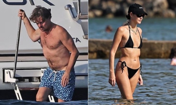  Tài tử "Titanic" và bạn gái Vittoria  Ceratti trong chuyến du lịch. Ảnh: Backgrid  