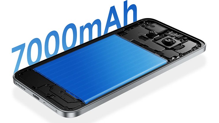Điện thoại sở hữu thỏi pin 7.000 mAh nhưng chỉ mỏng 7,8mm.