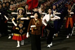 Dàn chiến sĩ rạng rỡ trong ngày hợp luyện diễu binh