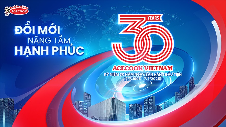 Acecook Việt Nam công bố chiến lược “Cook Happiness Through Innovation - Đổi mới nâng tầm hạnh phúc” nhân dịp kỷ niệm 30 năm.