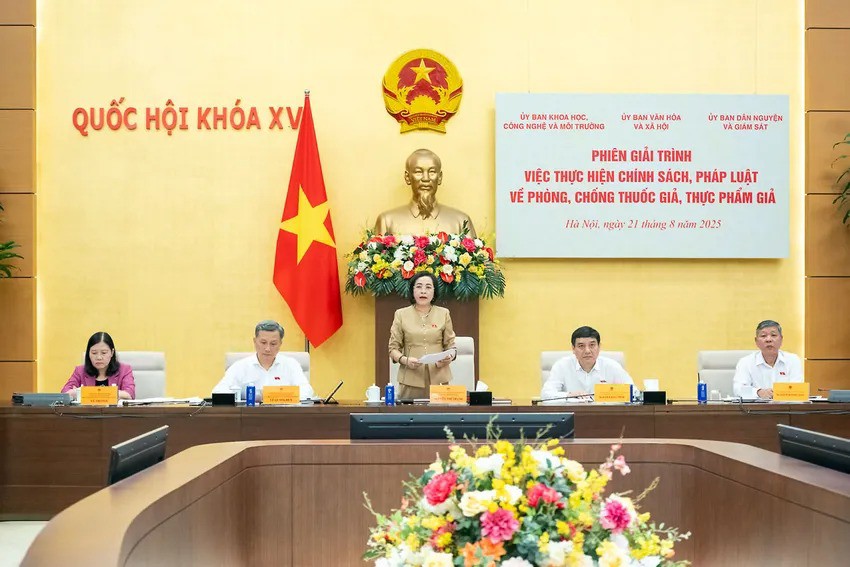 Phó Chủ tịch Quốc hội Nguyễn Thị Thanh tại phiên giải trình. Ảnh: PHẠM THẮNG