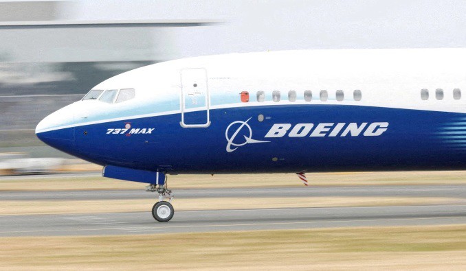 Một chiếc Boeing 737 Max tại Triển lãm Hàng không Quốc tế Farnborough tại Anh. Ảnh: Reuters