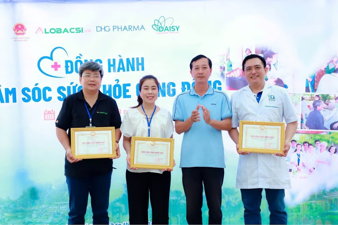 Lời tri ân từ chính quyền xã Nhơn Hội (An Giang) gửi đến đoàn y tế, DHG Pharma, AloBacsi và Daisy Media