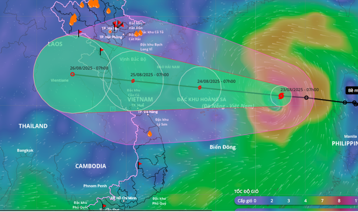 Áp thấp nhiệt đới trên vùng biển phía Đông khu vực Bắc Biển Đông đã mạnh lên thành bão - cơn bão số 5 Kajiki